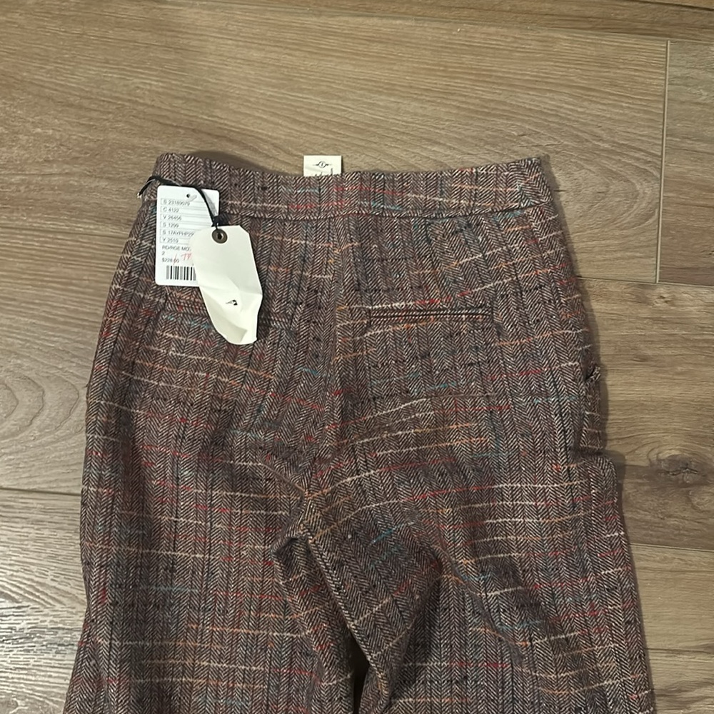 Anthropologie Cartonnier brown plaid wife-leg pants - Picture 6 of 7
